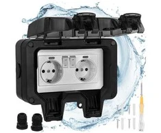 Double external socket 17x11x10cm Izoxis