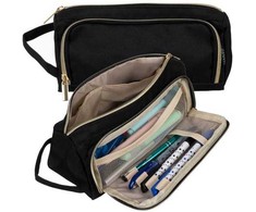 Double extendable pencil case - juodas Maaleo 24502