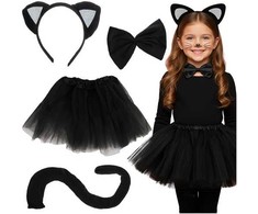 Kitten Costume - Juodas 4-Piece Kruzzel 26518