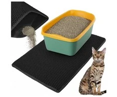 Litter box mat 75x55cm - juodas Purlov