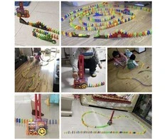 Kruzzel Interaktyvus domino traukinys su LED apšvietimu