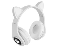 Malatec Belaidės „Bluetooth“ ausinės su LED ausimis Baltas