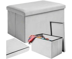 Pilkas aksominis pufas 60x30x30 cm Ruhhy 25994