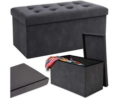 Pilkas aksominis pufas 76x38x38cm Ruhhy 26130