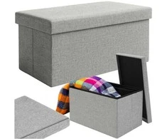 Pilkas audinio pufas 76x38x38cm Ruhhy 26131