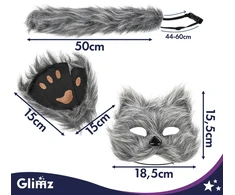 Strój kota/lisa 4el. pilka Glimz