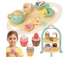 Children's tea set + Kruzzel 26418 cake stand