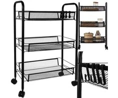 Bestway ISO TRADE Mobilus virtuvės stovas Ruhhy 24749 - juodas, 3 lygiai, 7kg