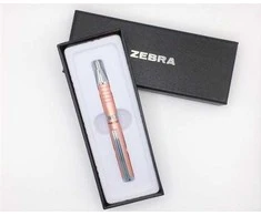 10082 Ballpoint pen "SL-F1", mėlynas, 0,24 mm, telescopic, metal, powder pink barrel, ZEBRA