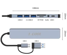 1St Cool 1stCOOL Aluminum 8-in-2 USB Hub