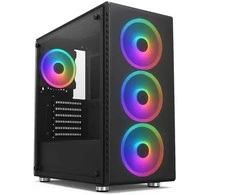 1St Cool 1stCOOL korpusas RAINBOW 4, vidutinio dydžio bokštas, AU, USB 3.0, 4x 120 mm RGB ventiliatoriai, juodas
