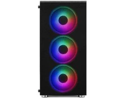 1St Cool 1stCOOL Rainbow Mid Tower ATX AU Korpusas permatomas šoninis skydelis 4x 120mm ventiliatoriai 650W 88+ juoda