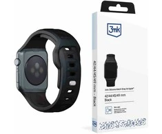 3MK Silicone Watch apyrankė juodos spalvos for Apple Watch 42/44/45/49mm
