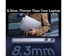 6in1 Baseus Ultra Joy 100W 1xUSB-C, 2xUSB, 1xHDMI, SD/Micro SD slot pilkas