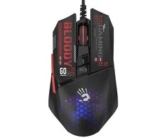 Pelė A4Tech BLOODY W60 Max Mini su pašvietimu pelė žaidimams 12000 DPI juoda USB