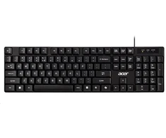 ACER laidinė klaviatūra AKW100, USB 2.0, 5 milijonai klavišų paspaudimų, atspari vandeniui, juoda