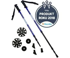 Crivit Šiaurietiško ėjimo lazdos, sulankstomos, reguliuojamo ilgio, KUBISPORT, 65–135 cm