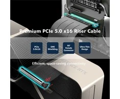 Vaizdo plokštė Akasa Riser Juodas X3 Mark V PCIe 5.0 Riser Cable – 300mm, juodas