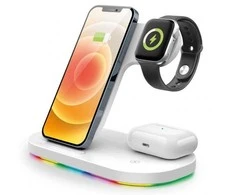 Aligator wireless Qi docking station 3in1 Apple watch,15W,baltas