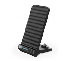 Aligatoriaus stovas su belaidžiu 15W įkrovimu ir USB-C jungtimi juodos spalvos