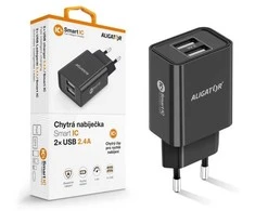 Aligator Chytrá síťová nabíječka 2.4A juoda