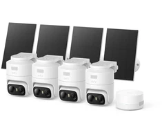 Anker eufy C37 Solar-Powered Outdoor Camera (4-Pack + HomeBase Mini Unit), 2K, Baltas