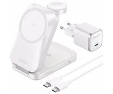 Anker Prime Qi 2.2 3-in-1 Wireless Charger, 25W, Baltas