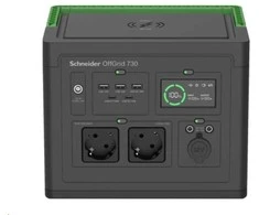 „Apc Schneider OffGrid“ nešiojama elektrinė 730, 738 Wh ličio jonų, LCD, 2 CEE 7/3 „Schuko“ lizdai, „Sinewave“, 3 USB-A, 2 USB-C, belaidis įkroviklis