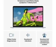 Apple Mėlyna Nešiojamas kompiuteris Neprirazeno MacBook Air 15'' M5 chip with 10-core CPU and 10-core GPU, 16GB, 512GB SSD - Sky Mėlyna