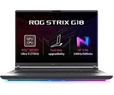 Nešiojamas kompiuteris ASUS NTB ROG Strix G18 (G815LR-NEBULA002W), Ultra9 275HX, 18", 2560x1600, 32 GB, 1 TB SSD, RTX 5070, W11 Home, Eclipse Gray