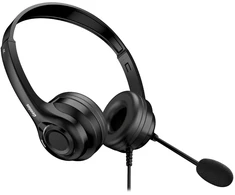 Genius HS-235U AI ausinės su mikrofonu, przewodowa, juoda, 2.0, USB