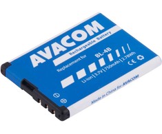 „Avacom“ telefono baterijos, skirtos „Nokia 6111“, ličio jonų, 3,7 V, GSNO-BL4B-S750, 750 mAh, 2,8 Wh, pakeičia BL-4B