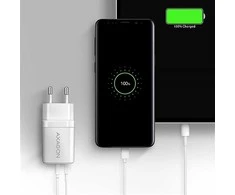 Axagon Sil sieninis įkroviklis 2x prievadas (USB-A + USB-C), PD3.0/QC4+/PPS/AFC/Apple. 30W bendra galia.