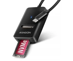 AXAGON USB-C 10Gbps adapteris greitam M.2 NVMe ir SATA SSD prijungimui, USB-C laidas 10 cm | ADM2-CM