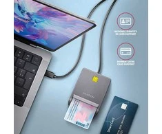 AXAGON CRE-SM3TC USB-C išmaniųjų kortelių/ID kortelių skaitytuvas su 1,2 m laidu