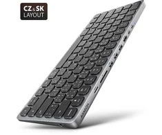 AXAGON HMC-KB-CS, USB 5Gbps šakotuvas su CZ/SK klaviatūra, HDMI 4K/60Hz, 3x USB-A, SD/mSD, garsas, PD 100W, USB-C laidas 60cm
