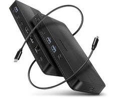 „Axagon HMC-U4“ USB4 stotelė, 3x USB-A, 2x USB-C, HDMI ir DP 8K/30Hz, RJ-45, SD/mSD, garsas, PD