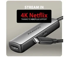 AXAGON RVC-HI8KPD USB-C - HDMI 2.1 adapter, 8K/60Hz, 4K/144Hz, HDR10+, PD 100W