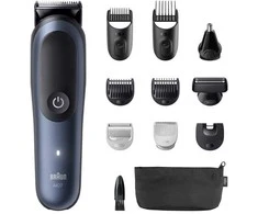 Braun 11in1 priežiūros rinkinys | Viskas viename, 7 serija, AIO7540 | Belaidis | Ilgio pakopų skaičius: 14 | Juodas/Mėlyna