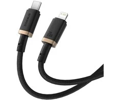 Baseus Dura USB-C - iP - USB-C to Lightning (7-pin) cable, 20 W, 2 m (juodas, auksinis)