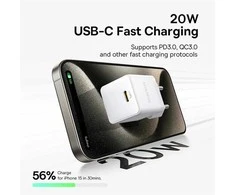 Baseus Palm 20W USB-C laidinis įkroviklis - baltos spalvos