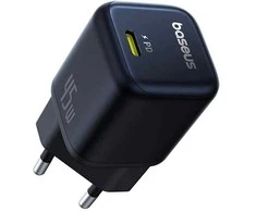 Baseus Sieninis įkroviklis PicoGo GaN 45W USB-C QC PD, juodas