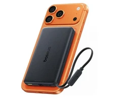 Baseus PicoGo Qi2.2 10,000 mAh Wireless Power Bank, 45W, with USB-C Cable, Juodas