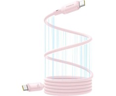 Baseus laidas PicoGo PD USB-C – USB-C 1,0m švelniai rožinis 240W magnetinis