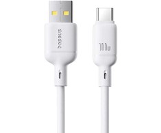 Baseus Silky USB/USB-C greito įkrovimo kabelis 1m 100W baltas