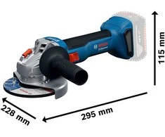 Akumuliatorinis kampinis šlifuoklis Bosch GWS 18V-8 Professional; 125 mm; 18 V; 2x4,0 Ah akum.; su lagaminu