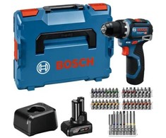 Suktuvas - gręžtuvas Bosch Powertools Akku-Bohrschrauber GSR 12V-32 Professional, 12Volt (blau/juodas, Li-Ionen Akku 2,0Ah + 4,0Ah, 40-teiliges Zubehr-Set, L-BOXX)
