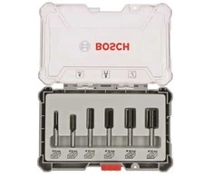Bosch 6 daliu frezų kompl. 6 mm kotu,"Straight"