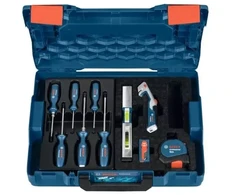 BOSCH PRO GSR 18V-65 + 2× GBA 18V 5.0Ah + GAL 18V-40 + 19-piece hand tool set (0.615.A50.07K)
