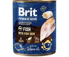 Drėgnas Šunų Maistas - BRIT Premium by Nature Žuvis su žuvies oda 800g